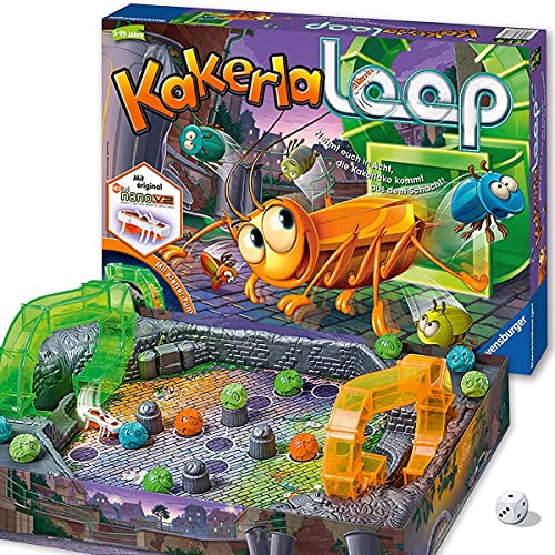 Ravensburger Kinderspiel 21123 - Kakerlaloop - Aktionsspiel mit elektronischer Kakerlake für Groß und Klein, Familienspiel für 2-4 Spieler, geeignet ab 5 Jahren